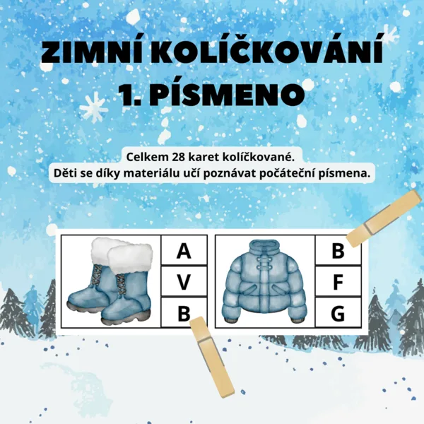 Zimní kolíčkování - 1. písmeno 1