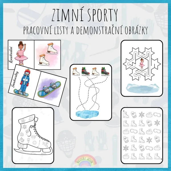 Zimní sporty, pracovní listy 1