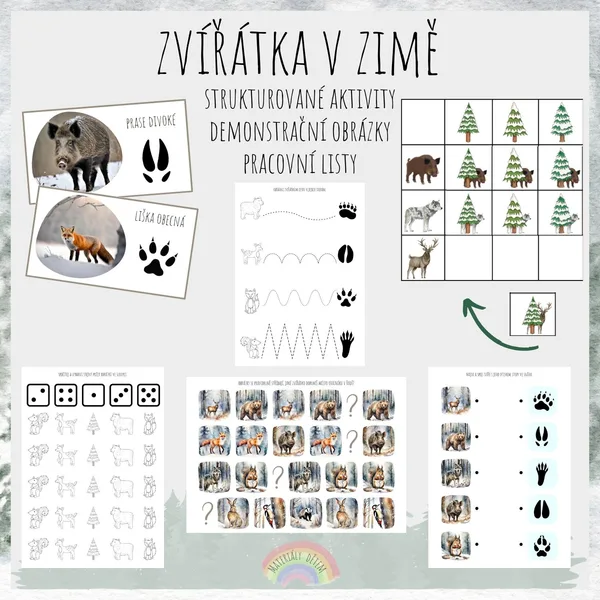 Zvířátka v zimě, soubor aktivit 1