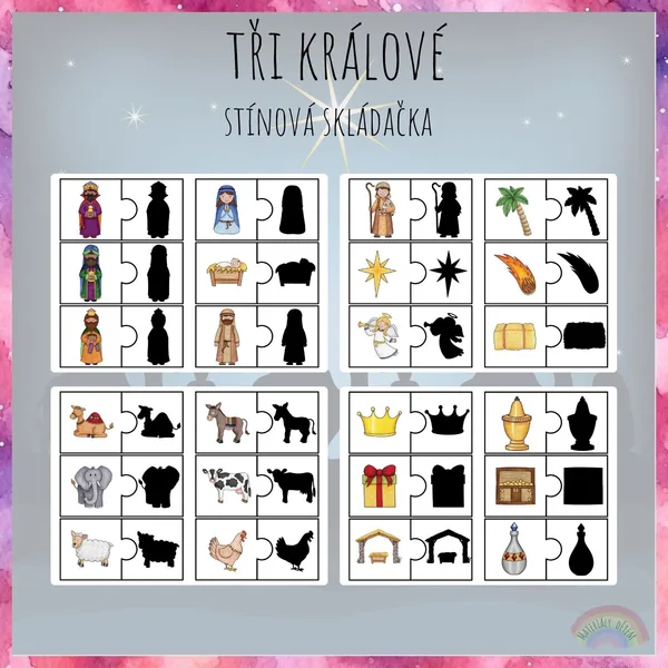Tři králové, stínová skládačka 1