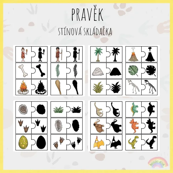 Pravěk, stínová skládačka 1