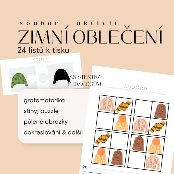 Zimní oblečení - soubor aktivit 1