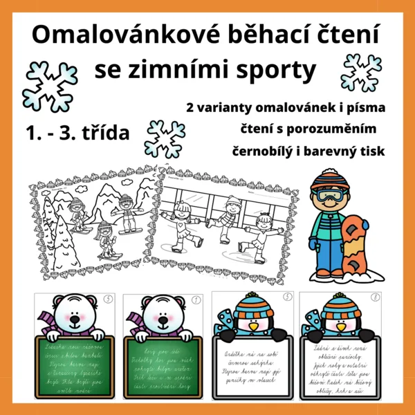 Omalovánkové běhací čtení se zimními sporty 1