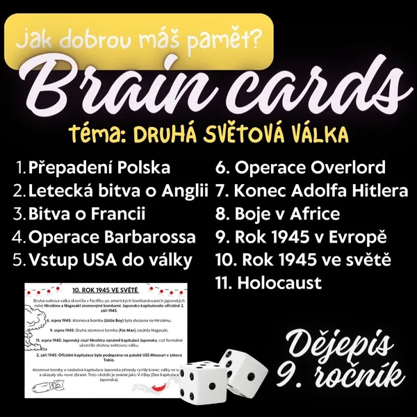 BRAIN CARDS - DRUHÁ SVĚTOVÁ VÁLKA 1