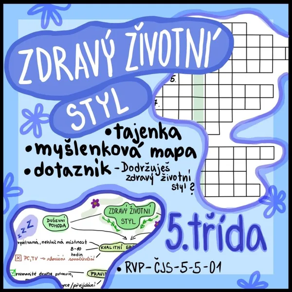 ZDRAVÝ ŽIVOTNÍ STYL - myšlenková mapa, tajenka, dotazník 1