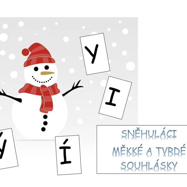 Sněhuláci – měkké a tvrdé souhlásky 1