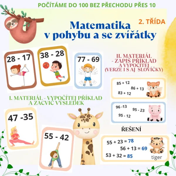 Matematika s pohybem (počítáme do 100 bez přechodu přes 10) 1