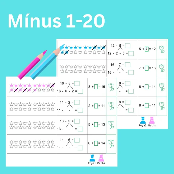 Mínus : odčítání 1-20 1