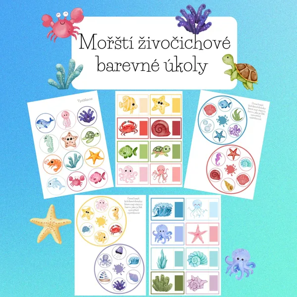 Mořští živočichové - barevné úkoly  1