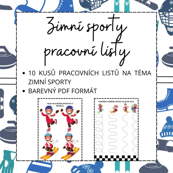 Zimní sporty - pracovní listy 1