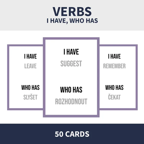 ENG - VERBS (domino; já mám, kdo má / I have, who has) 1
