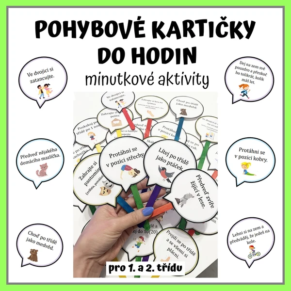 Pohybové kartičky do hodin 1