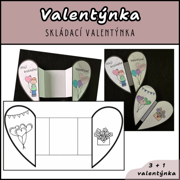 Skládací valentýnka - knížečka 1