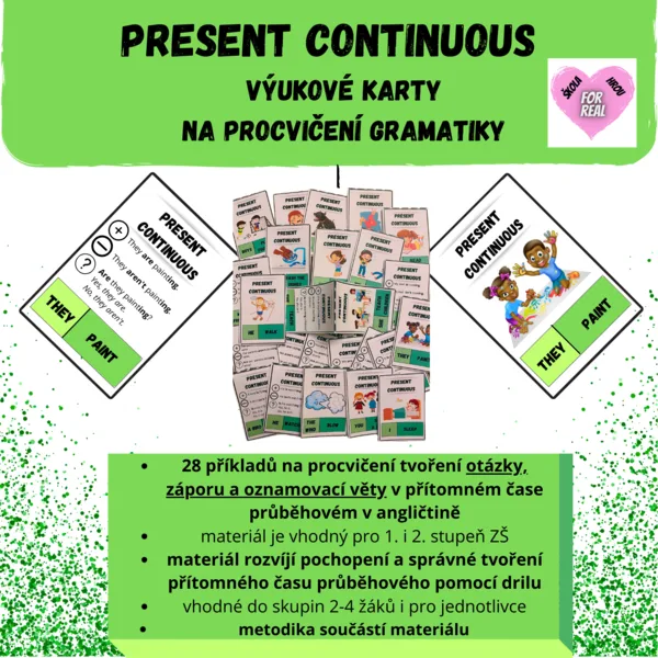 Present continuous - výukové karty 1