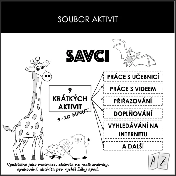 Soubor aktivit - savci 1