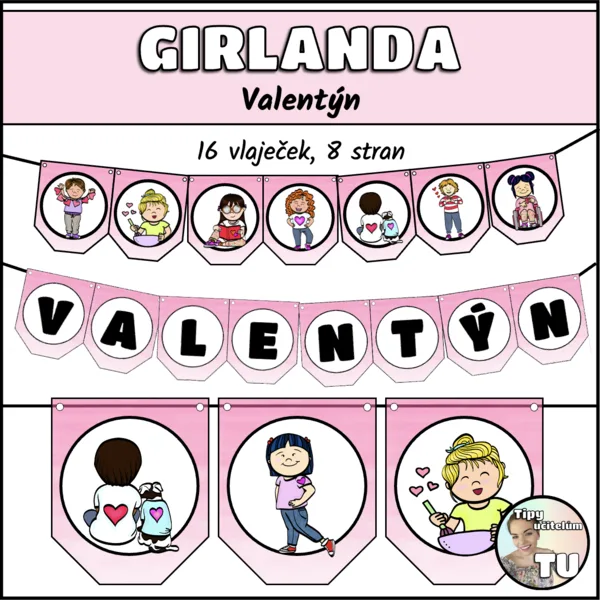 Girlanda - výzdoba třídy - Valentýn 1