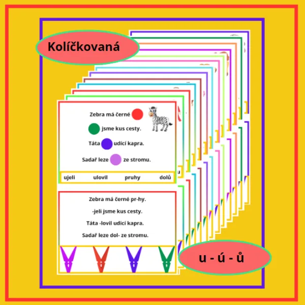 U - Ů - Ú VE VĚTÁCH (KOLÍČKOVANÁ) 1