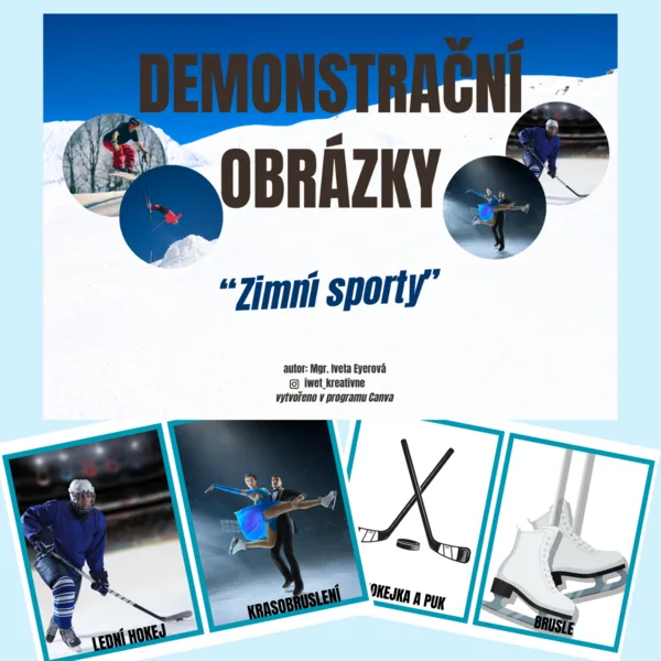 Zimní sporty a jejich vybavení - demonstrační obrázky 1
