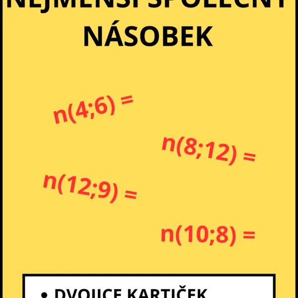 Nejmenší společný násobek - kartičky k procvičování 1