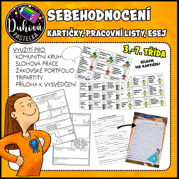 SEBEHODNOCENÍ - kartičky, slohová práce, pracovní listy 1