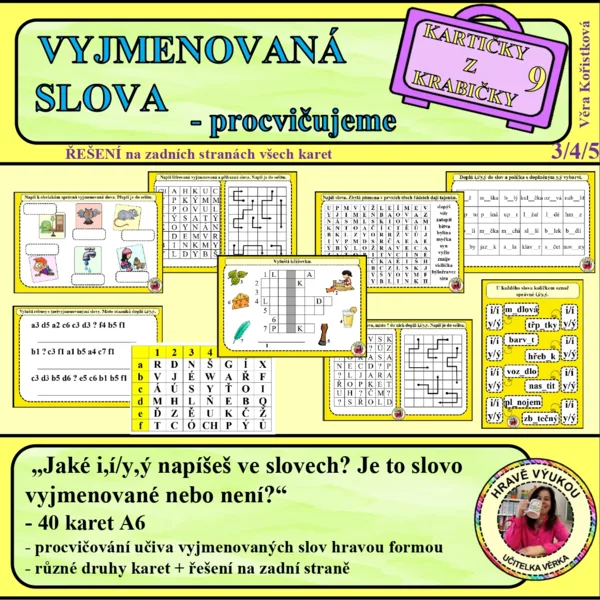  VYJMENOVANÁ SLOVA – procvičujeme – Kartičky z krabičky 9 1