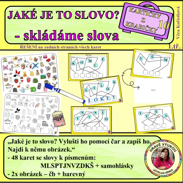 JAKÉ JE TO SLOVO? – skládáme slova – Kartičky z krabičky 10 1
