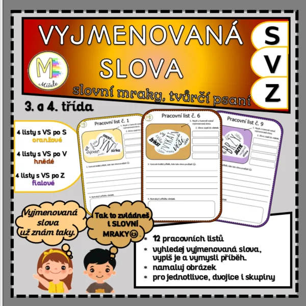VYJMENOVANÁ SLOVA- SLOVNÍ MRAKY A TVŮRČÍ PSANÍ- 3. DÍL 1