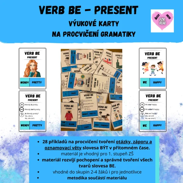 Verb BE - present - výukové karty 1