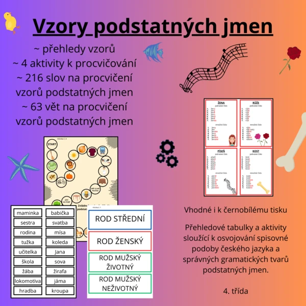 Vzory podstatných jmen 1