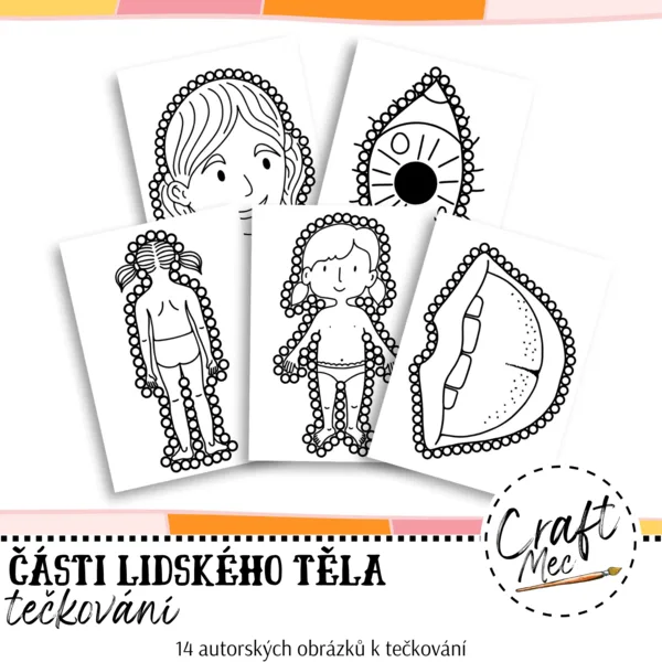 ČÁSTI LIDSKÉHO TĚLA - TEČKOVÁNÍ 1