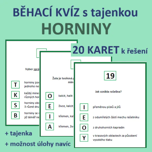 BĚHACÍ KVÍZ s tajenkou - HORNINY 1