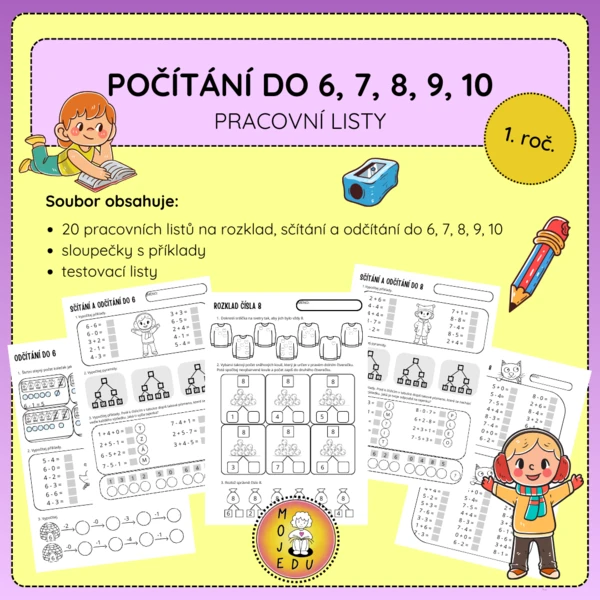 Počítání do 6, 7, 8, 9, 10 - pracovní listy 1