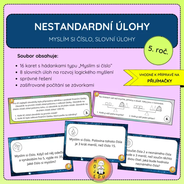 Nestandardní úlohy - Myslím si číslo, slovní úlohy 1