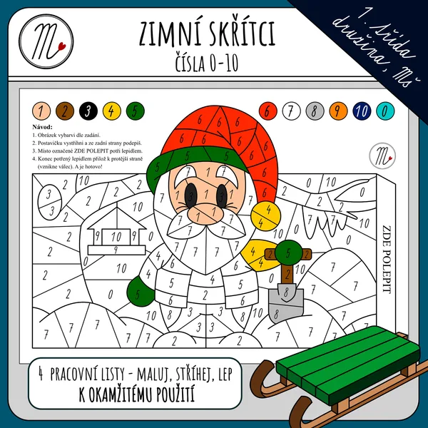 Zimní skřítci - maluj, lep, stříhej 1