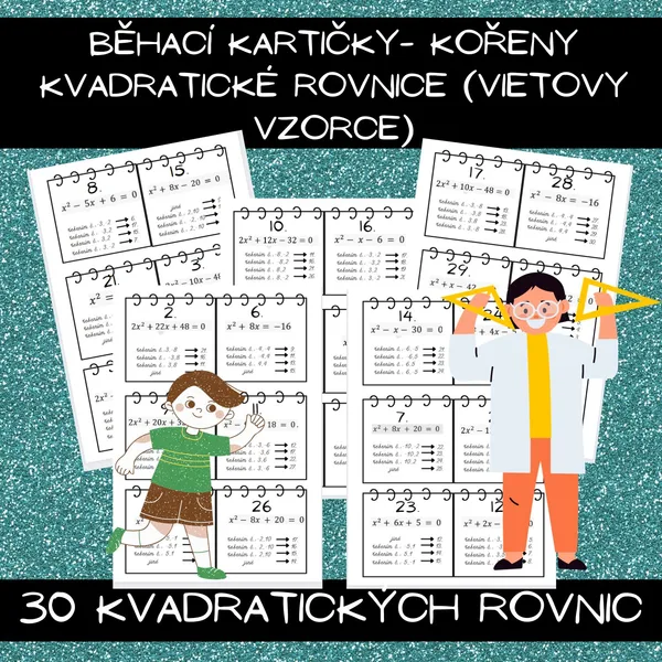 Běhací kartičky - kořeny kvadratické rovnice 1