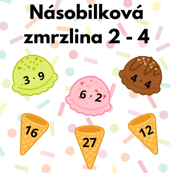 Násobilková zmrzlina - násobilka 2 - 4 1