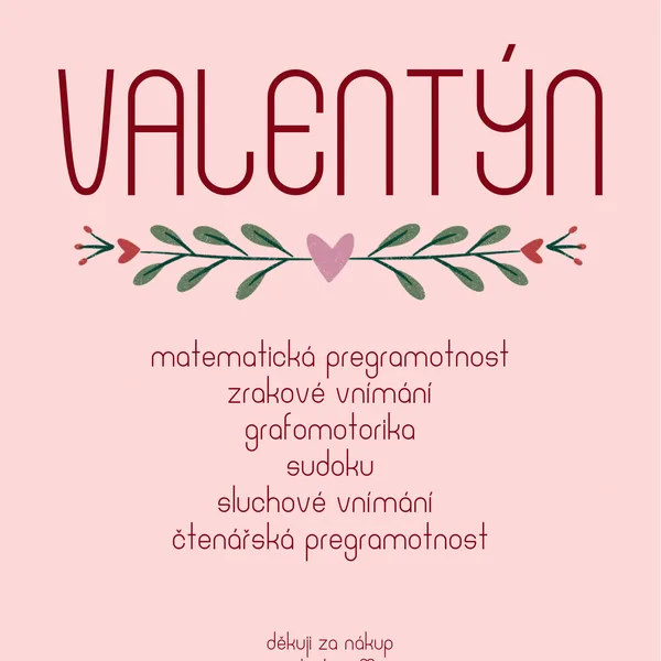 🩷 VALENTÝN 🩷 pracovní listy pro MŠ 1