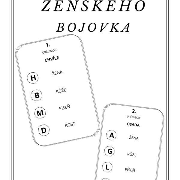 Vzory rodu ženského - bojovka s tajenkou 1