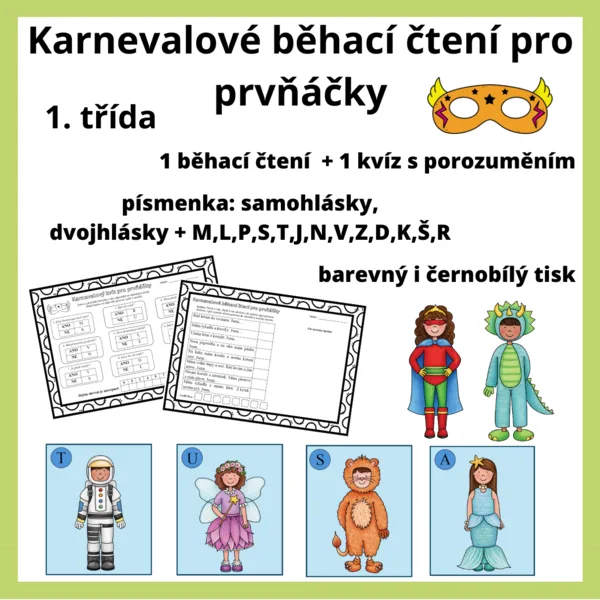 Karnevalové běhací čtení pro prvňáčky 1