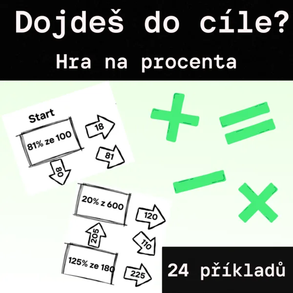 Hra - "Dojdeš do cíle?" - procenta - výpočet části z celku 1