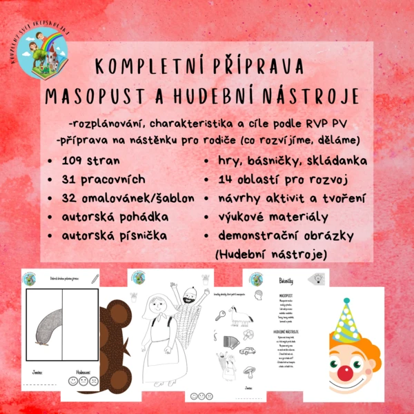 Kompletní příprava - MASOPUST a hudební nástroje 1