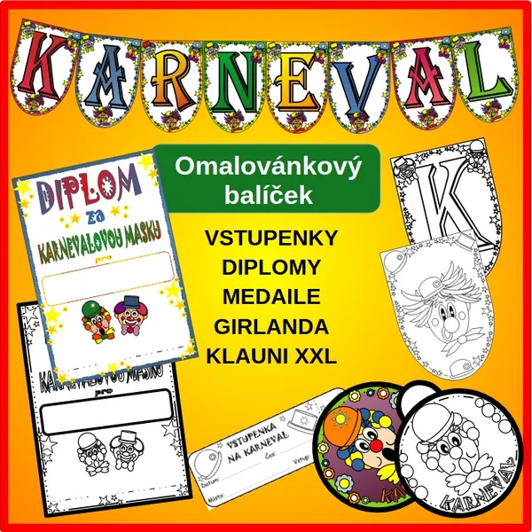 Karneval - omalovánkový balíček 1