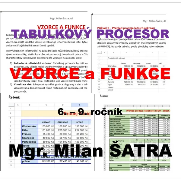 INFORMAČNÍ SYSTÉMY - Tabulkový procesor - VZORCE a FUNKCE 1