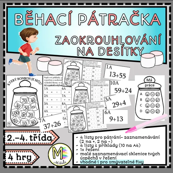 BĚHACÍ PÁTRAČKA- ZAOKROUHLOVÁNÍ NA DESÍTKY 1