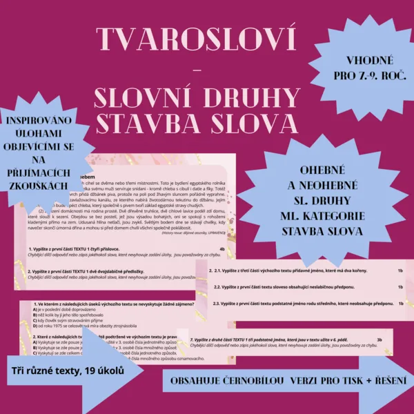TVAROSLOVÍ - slovní druhy a stavba slova 1