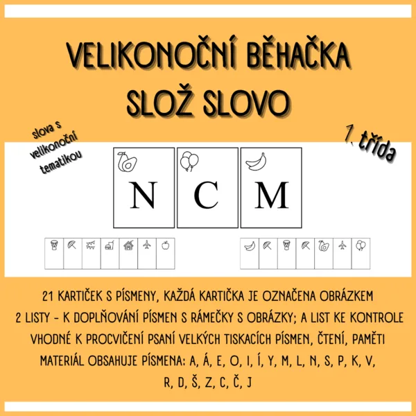 Velikonoční běhačka - slož slovo 1