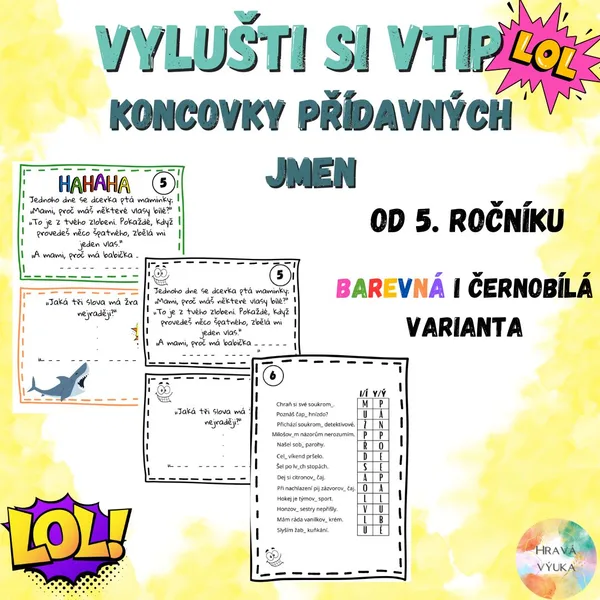 Vylušti si vtip! - Koncovky přídavných jmen 1