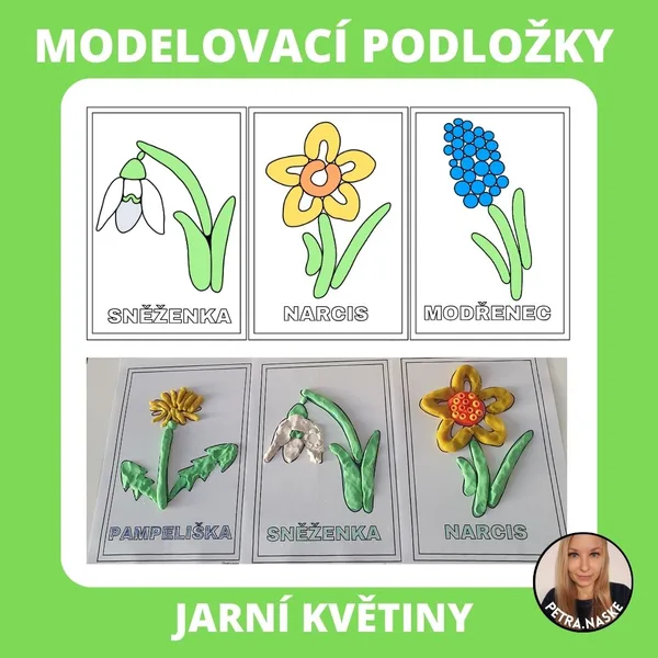 Jarní květiny - modelovací podložky (omalovánky) 1