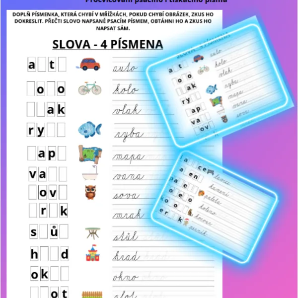 Dopiš, přečti, uhodni a dokresli  1
