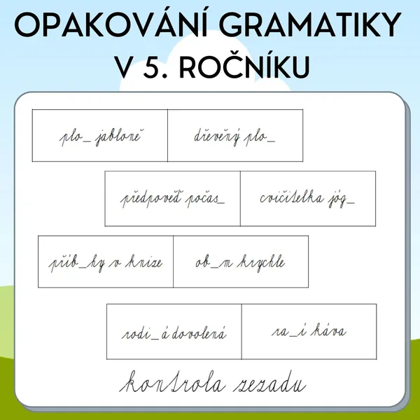 Opakování gramatiky v 5. ročníku 1